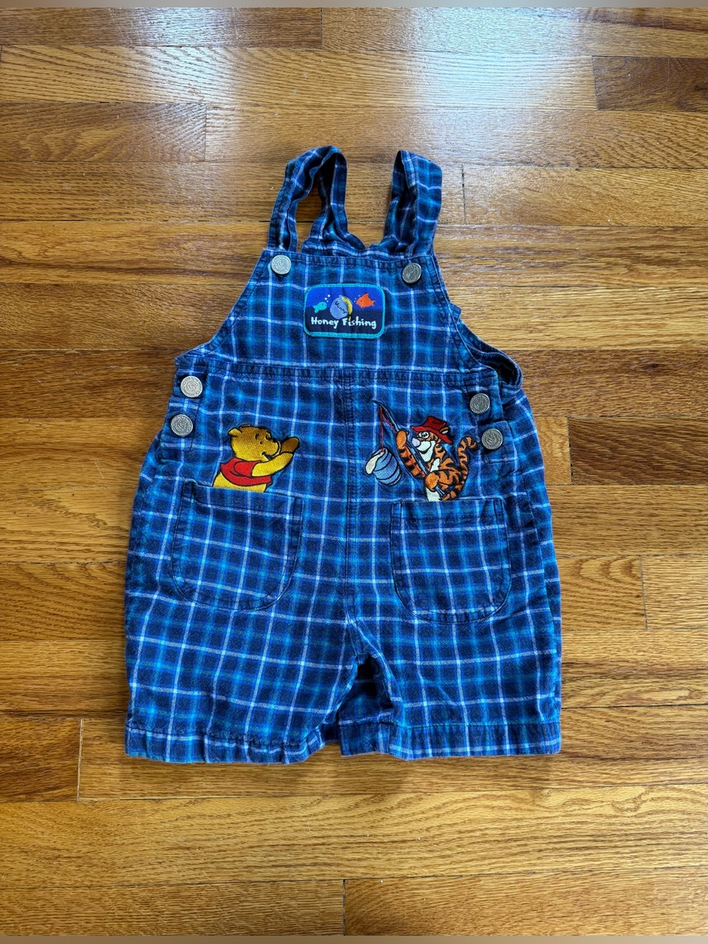 Pooh Vintage Overalls 3t Shortalls Honey Fishing Retro Cute Cartoon Character